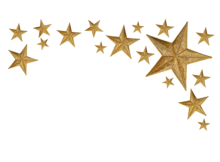 Gold Stars isolated on white background with room for your text