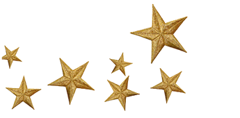 Gold Stars isolated on white background with room for your text