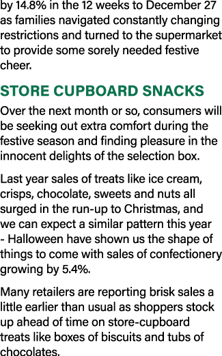 by 14 8% in the 12 weeks to December 27 as families navigated constantly changing restrictions and turned to the supe   