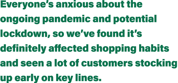 Everyone s anxious about the ongoing pandemic and potential lockdown, so we ve found it s definitely affected shoppin   