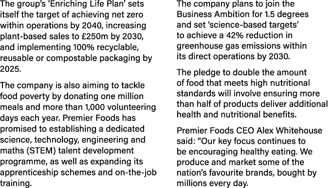 The group s  Enriching Life Plan  sets itself the target of achieving net zero within operations by 2040, increasing    