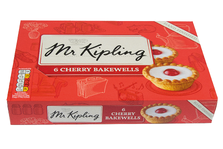CHESTER, UK - MARCH 4TH 2018: Box of Mr Kipling Cherry Bakewell Tarts