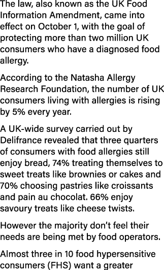 The law, also known as the UK Food Information Amendment, came into effect on October 1, with the goal of protecting    