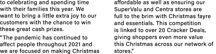 to celebrating and spending time with their families this year  We want to bring a little extra joy to our customers    