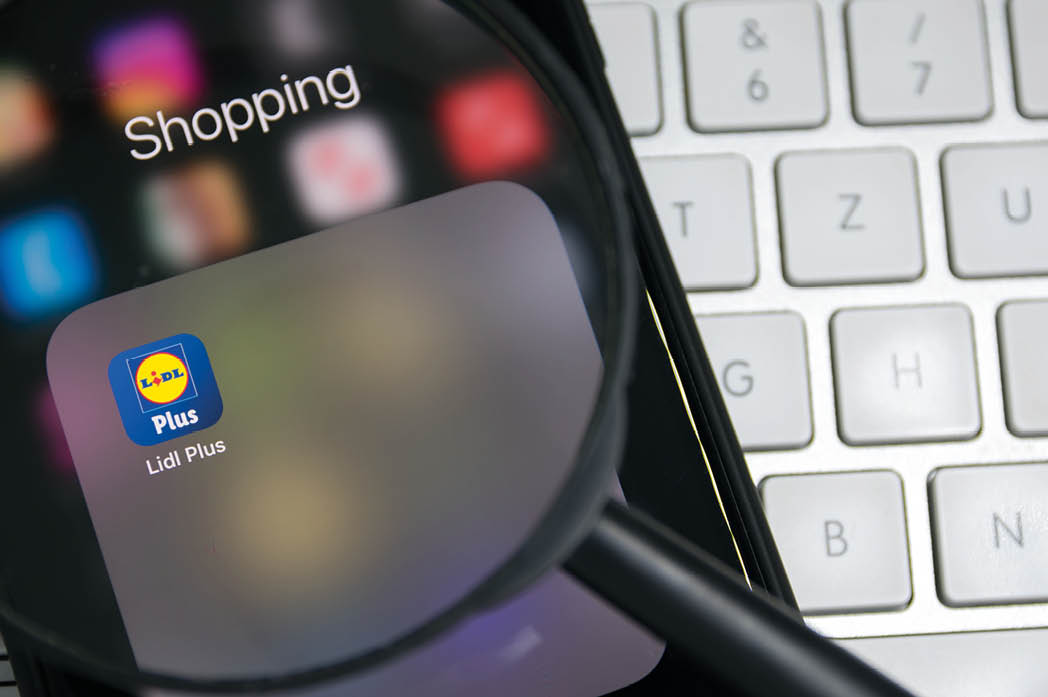 Kassel, Hessen Deutschland - January 27,2021: Lidl plus app on smartphone, shopping concept