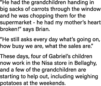  He had the grandchildren handing in big sacks of carrots through the window and he was chopping them for the superma   