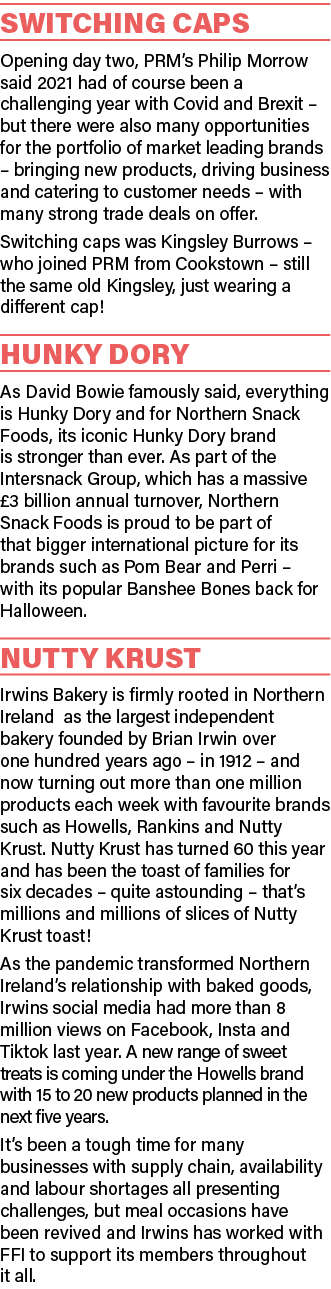 Switching Caps Opening day two, PRM s Philip Morrow said 2021 had of course been a challenging year with Covid and Br   