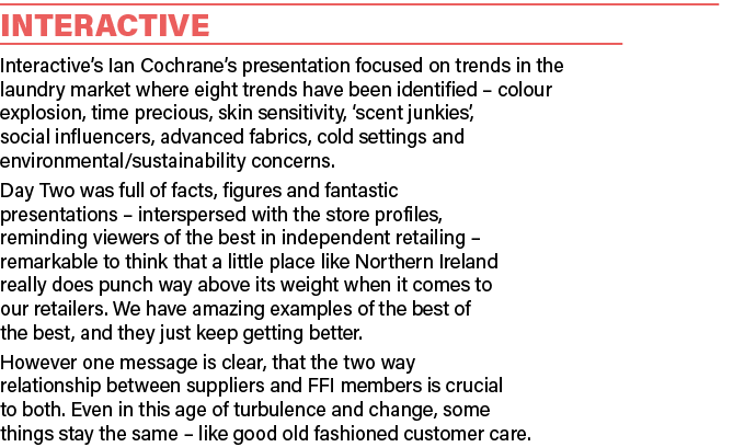 Interactive Interactive s Ian Cochrane s presentation focused on trends in the laundry market where eight trends have   