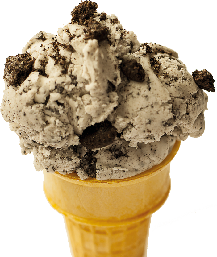 Cookie and Cream Ice cream on a cone