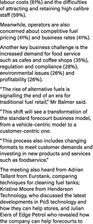 labour costs (61%) and the difficulties of attracting and retaining high calibre staff (59%)  Meanwhile, operators ar   