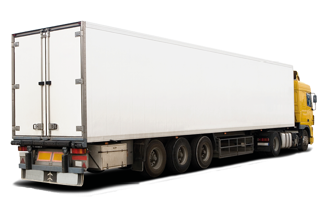 A Big Yellow and White Semi Trailer Truck