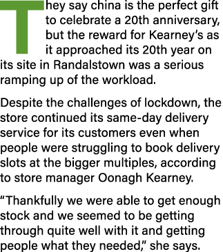 They say china is the perfect gift to celebrate a 20th anniversary, but the reward for Kearney s as it approached its   