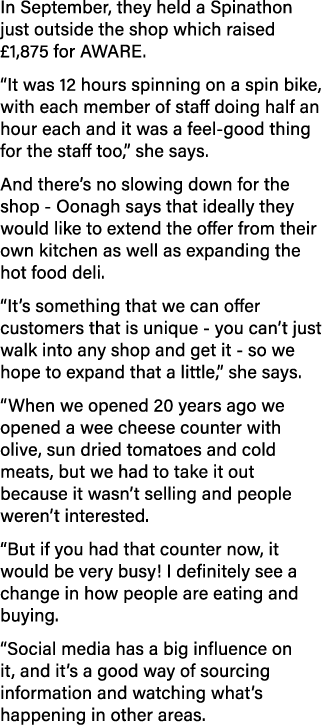 In September, they held a Spinathon just outside the shop which raised  1,875 for AWARE   It was 12 hours spinning on   