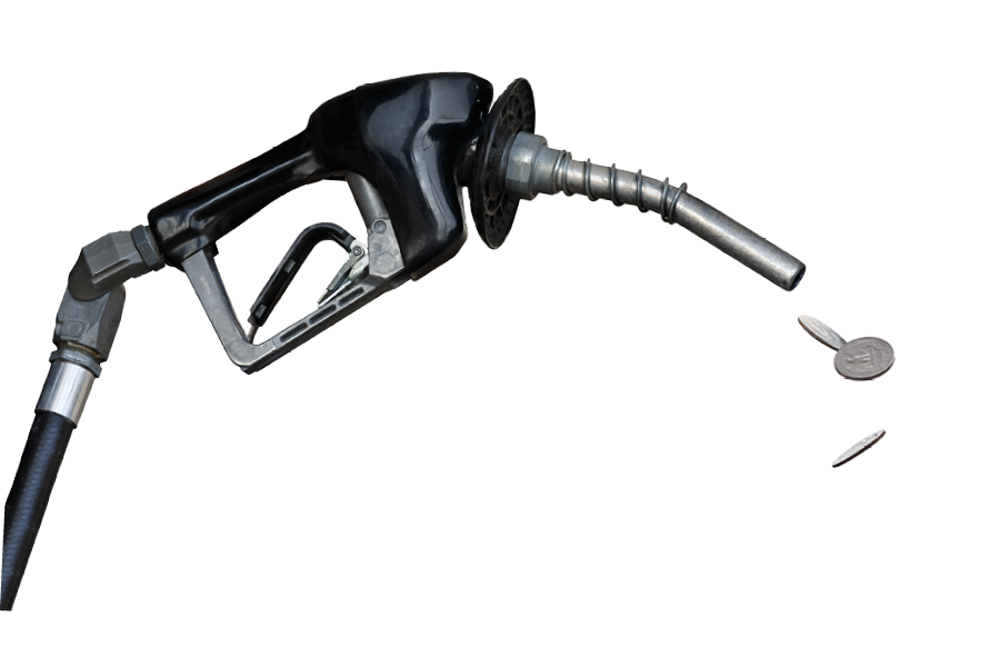 Gas nozzle pouring money