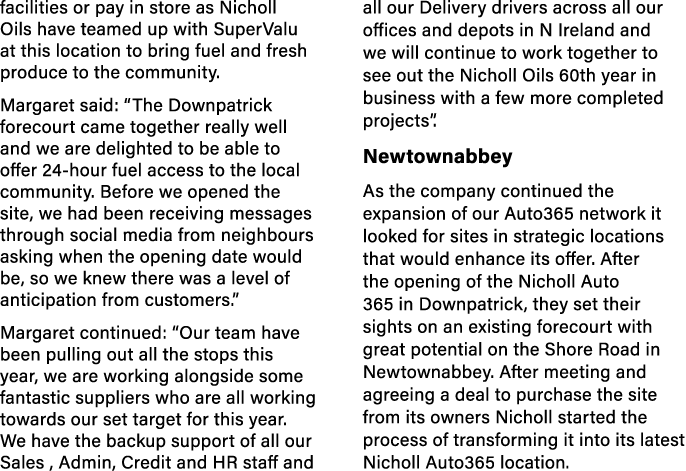 facilities or pay in store as Nicholl Oils have teamed up with SuperValu at this location to bring fuel and fresh pro...