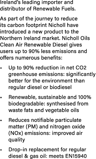 Ireland’s leading importer and distributor of Renewable Fuels. As part of the journey to reduce its carbon footprint ...