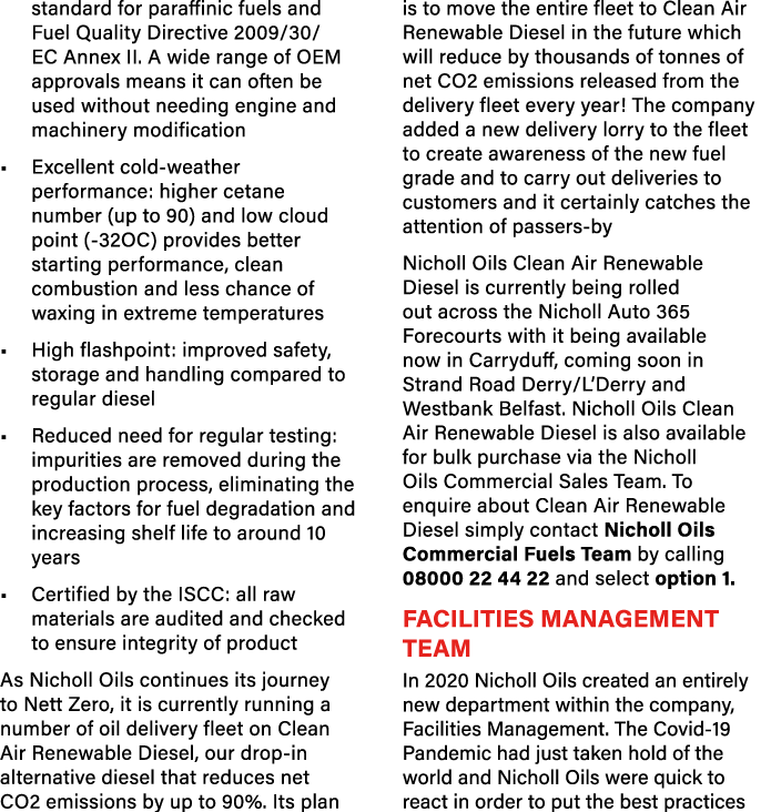 standard for paraffinic fuels and Fuel Quality Directive 2009/30/EC Annex II. A wide range of OEM approvals means it ...
