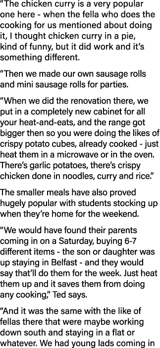 “The chicken curry is a very popular one here when the fella who does the cooking for us mentioned about doing it, I ...
