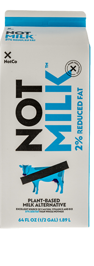 Winneconne, WI -6 March 2021: A package of Notco not milk reduced fat plant based milk on an isolated background