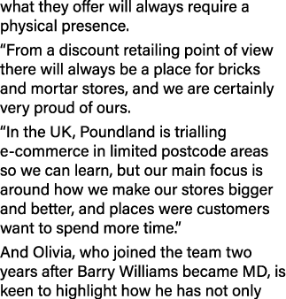 what they offer will always require a physical presence   From a discount retailing point of view there will always b   