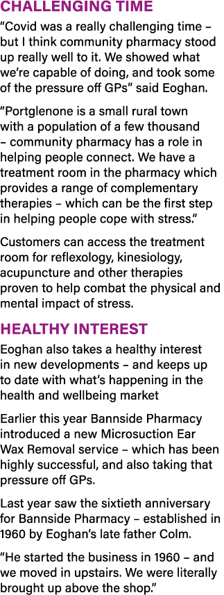 Challenging time  Covid was a really challenging time   but I think community pharmacy stood up really well to it  We   