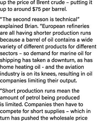 up the price of Brent crude   putting it up to around  75 per barrel   The second reason is technical  explained Bria   