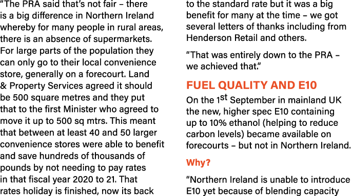  The PRA said that s not fair   there is a big difference in Northern Ireland whereby for many people in rural areas,   