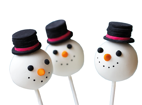 Snowman cake pops