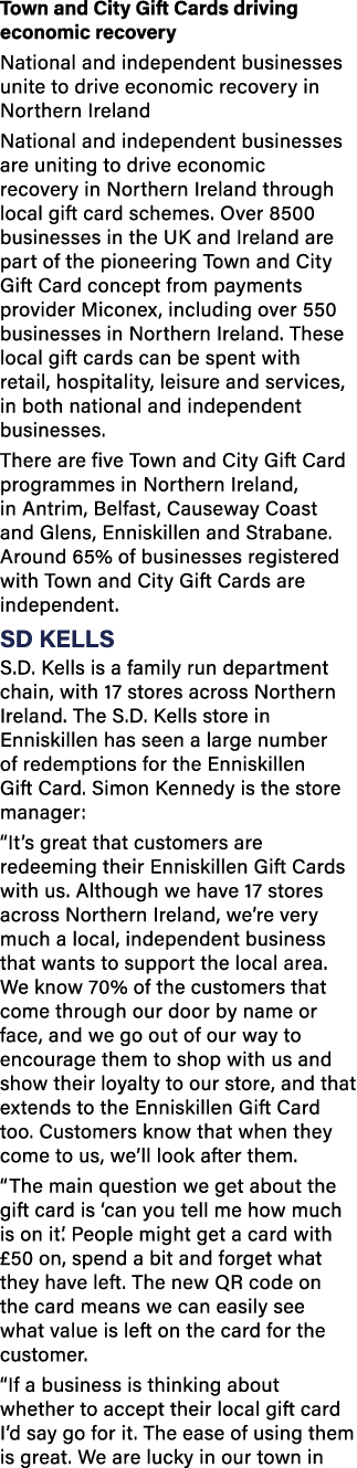Town and City Gift Cards driving economic recovery National and independent businesses unite to drive economic recove   