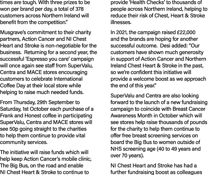 times are tough  With three prizes to be won per brand per day, a total of 378 customers across Northern Ireland will   
