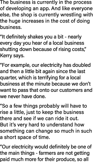 The business is currently in the process of developing an app  And like everyone else, the shop is currently wrestlin   