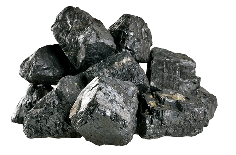 Pile of coal isolated on white background 
