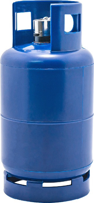 Gas tank with lighters holder isolated on white background  LPG Gas bottle  ( Clipping path )