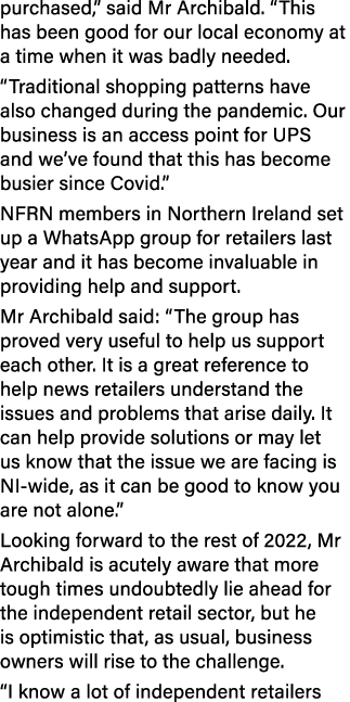 purchased,  said Mr Archibald   This has been good for our local economy at a time when it was badly needed   Traditi   