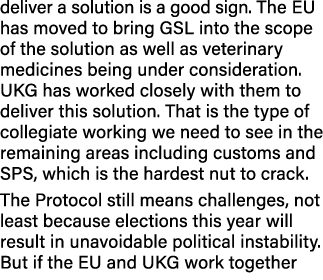 deliver a solution is a good sign  The EU has moved to bring GSL into the scope of the solution as well as veterinary   