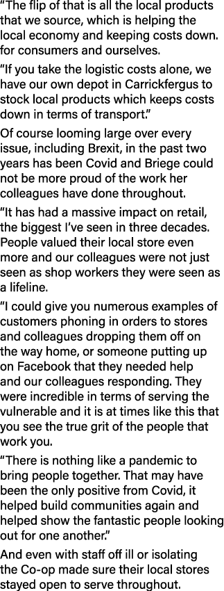  The flip of that is all the local products that we source, which is helping the local economy and keeping costs down   