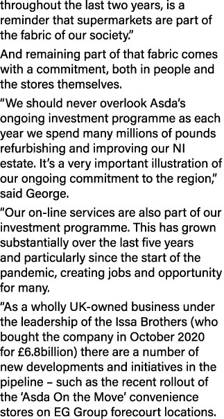 throughout the last two years, is a reminder that supermarkets are part of the fabric of our society   And remaining    