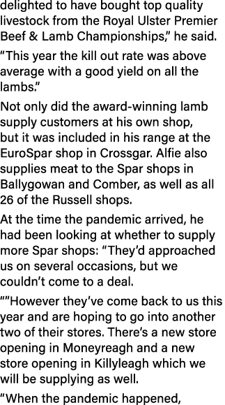 delighted to have bought top quality livestock from the Royal Ulster Premier Beef & Lamb Championships,  he said   Th   