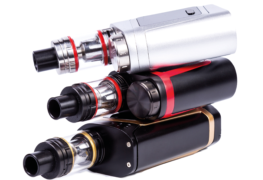 electronic cigarettes collection on white