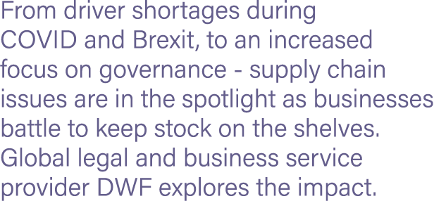 From driver shortages during COVID and Brexit, to an increased focus on governance - supply chain issues are in the s   