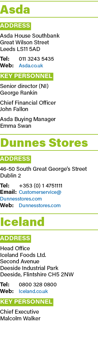 Asda Address Asda House Southbank Great Wilson Street Leeds Ls11 5ad Tel: 011 3243 5435 Web: Asda co uk Key Personnel   