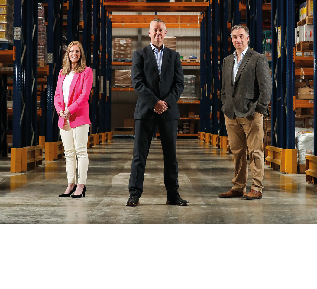 Henderson Foodservice invests  16 million in new warehouse Henderson Foodservice has unveiled a new  16 million warehouse facility as part of an ongoing  re-development of Henderson Group s Mallusk complex which began back in 2010   Pictured are (l-r) Kiera Campbell (sales director) Cathal Geoghegan (managing director) and Mark Stewart-Maunder (commercial and development director)     Press Eye - Belfast - Northern Ireland -  7th June 2021 -  Photo by Kelvin Boyes   Press Eye    