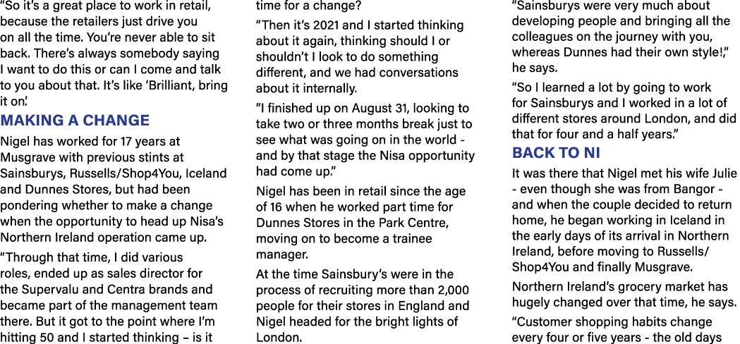  So it s a great place to work in retail, because the retailers just drive you on all the time  You re never able to    