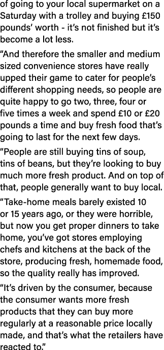 of going to your local supermarket on a Saturday with a trolley and buying  150 pounds  worth - it s not finished but   