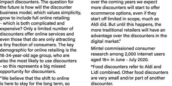 impact discounters  The question for the future is how will the discounter business model, which values simplicity, g   