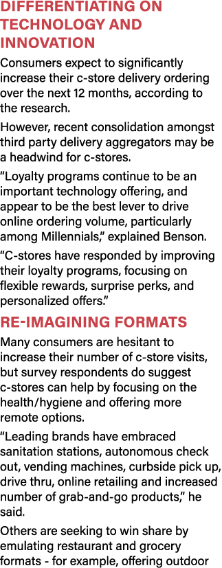 Differentiating on Technology and Innovation Consumers expect to significantly increase their c-store delivery orderi   