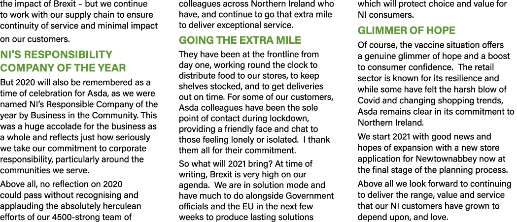 the impact of Brexit   but we continue to work with our supply chain to ensure continuity of service and minimal impa   