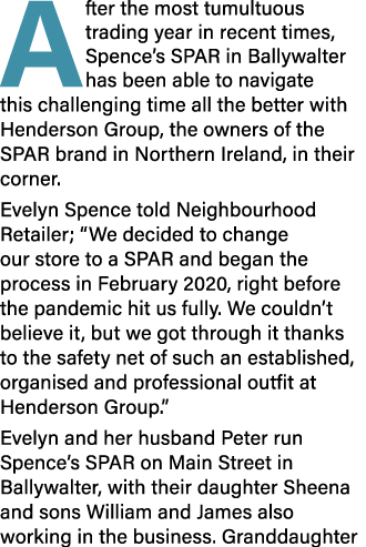 After the most tumultuous trading year in recent times, Spence s SPAR in Ballywalter has been able to navigate this c   