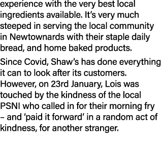 experience with the very best local ingredients available  It s very much steeped in serving the local community in N   