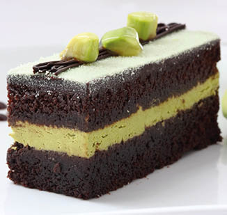 Delicious slice of avocado chocolate cake